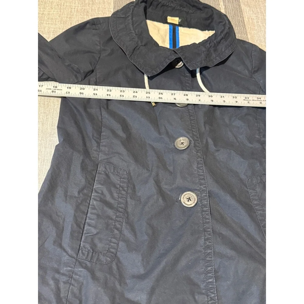 J Crew Navy Blue Cotton Waxed Look Utility Jacket‎ Womens Size 6